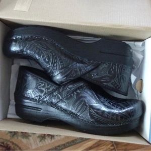 Dansko Black Patterned Clogs